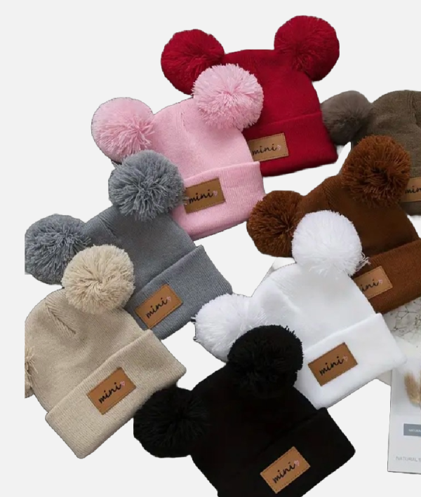 Baby and Toddler Knit Pom Pom Beanie Double Pom Beanie