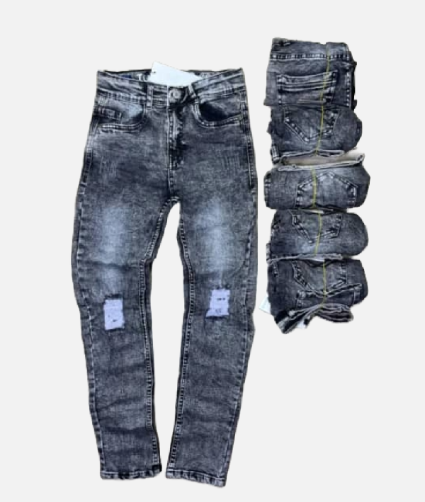 Stylish Kids Distressed Black Denim Jeans