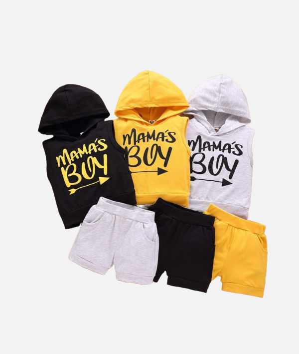 Toddler Boys Mama’s Boy Hoodie and Shorts Set