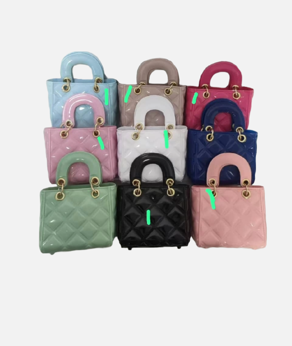 Kids Quilted Mini Handbags Gold Chain Multi Color