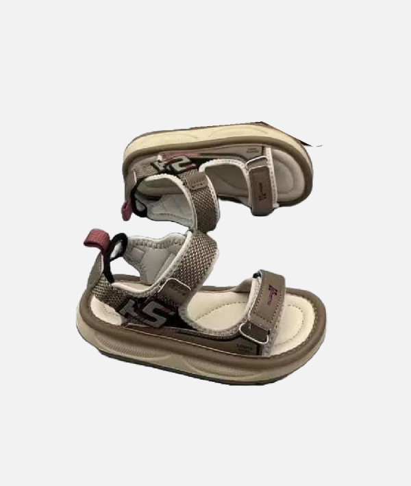 Kids Two Tone Beige Brown Sport Sandals