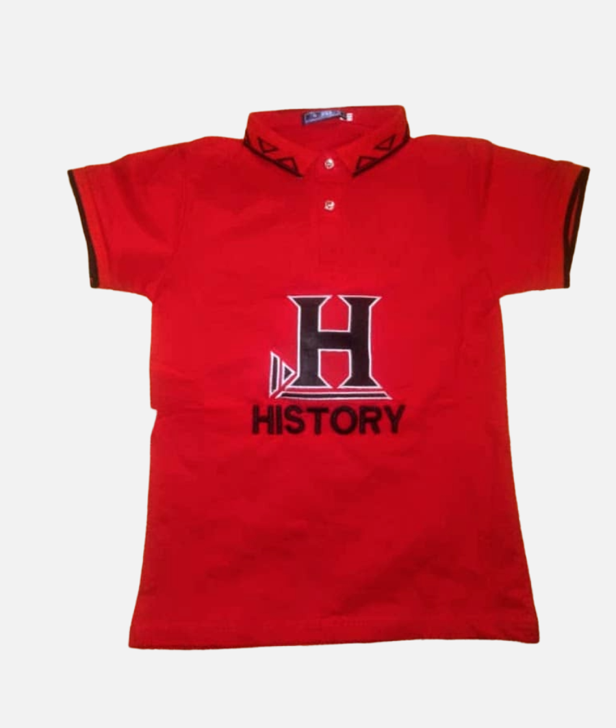 HISTORY Polo Shirt – Men’s Red Casual Collar Tee