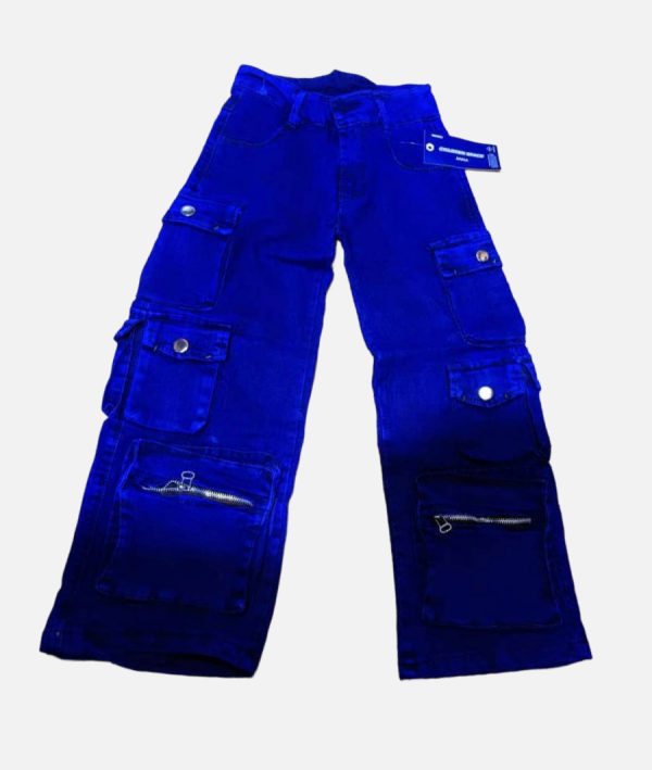 Quality Teenage Denim Combat – Multi-Pocket Jeans with Zipper Details. Age: 12 – 16yrs