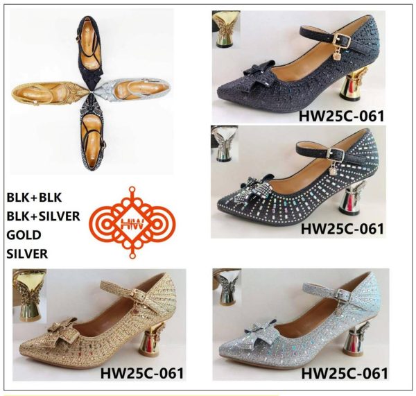 Girls Stone High-Heel Party Shoe Mix Colors Six 32 and 34